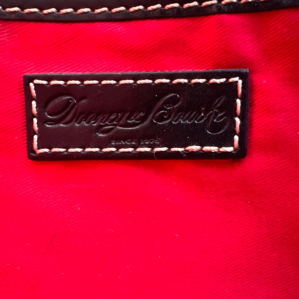 Dooney‎ & Bourke Denison Brielle Espresso Croc Embossed Leather Tote Black Trim - Picture 11 of 16